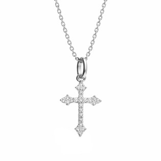 Naszyjnik srebrny z krzyżykiem z cyrkoniami