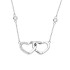 Naszyjnik srebrny klanówka z sercami i białe cyrkonie