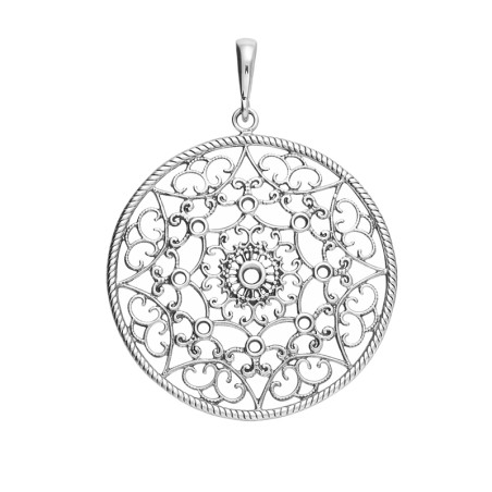 Wisior koło ażur ornament srebro 925