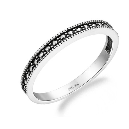 Pierścionek rings z markazytami srebro 925