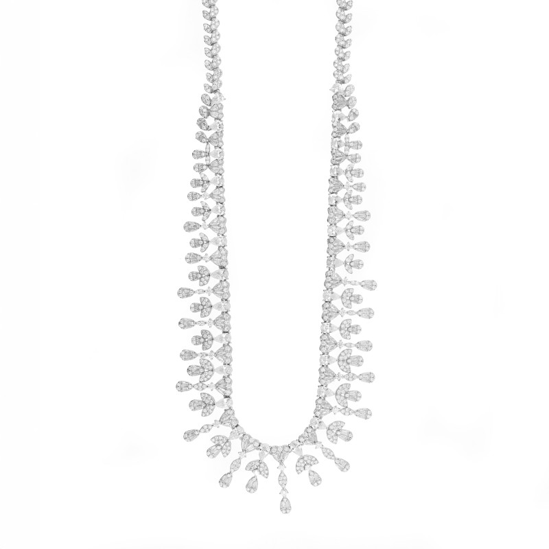 Komplet biżuterii kolia i kolczyki z cyrkoniami o różnym szlifie srebro 925