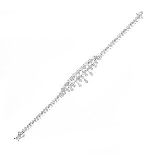 Bransoletka z cyrkoniami o różnym szlifie srebro 925