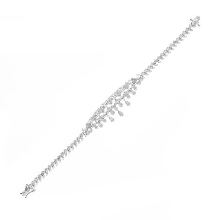 Bransoletka z cyrkoniami o różnym szlifie srebro 925