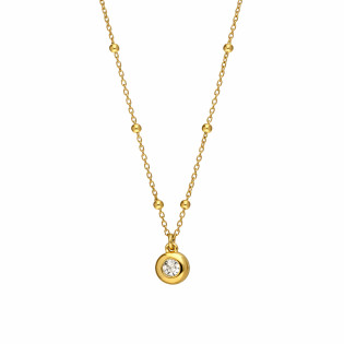Naszyjnik pozłacany z cyrkonią i kulkami
