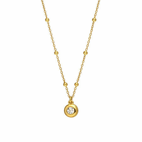 Naszyjnik pozłacany z cyrkonią i kulkami