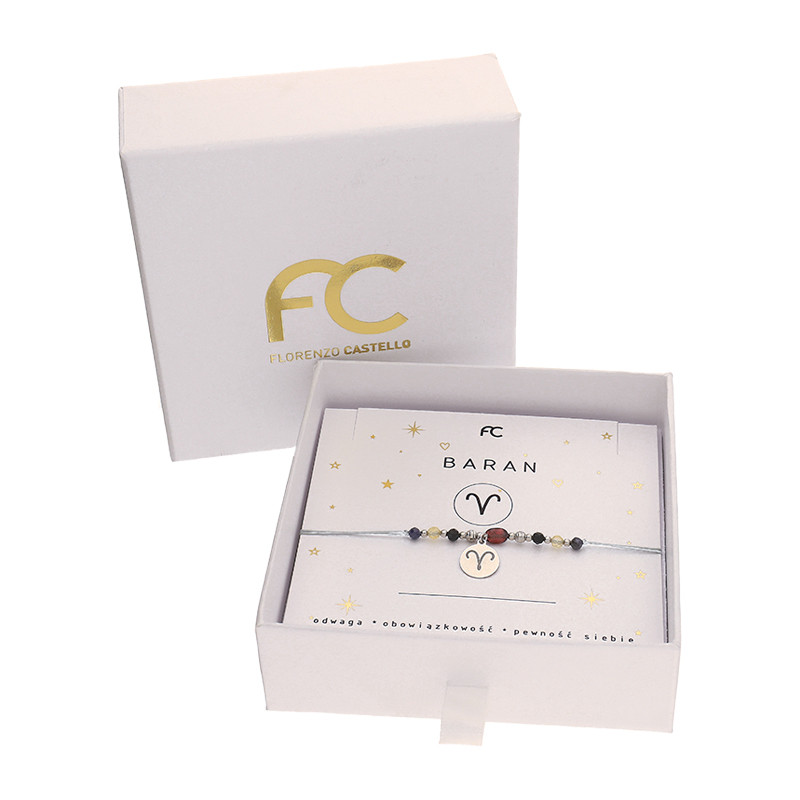 Bransoletka znak zodiaku baran z kamieniami naturalnymi