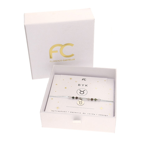 Bransoletka znak zodiaku byk z kamieniami naturalnymi