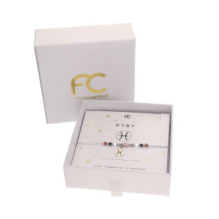 Bransoletka znak zodiaku ryby z kamieniami naturalnymi