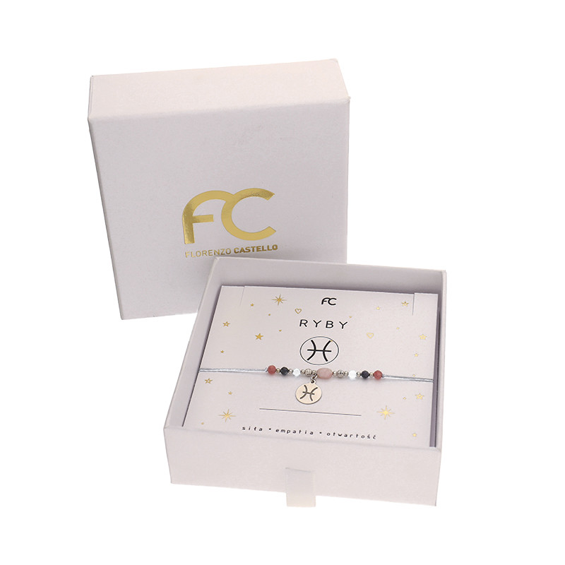 Bransoletka znak zodiaku ryby z kamieniami naturalnymi