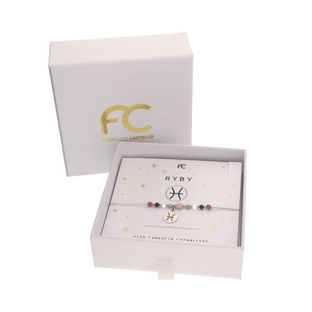 Bransoletka znak zodiaku ryby z kamieniami naturalnymi