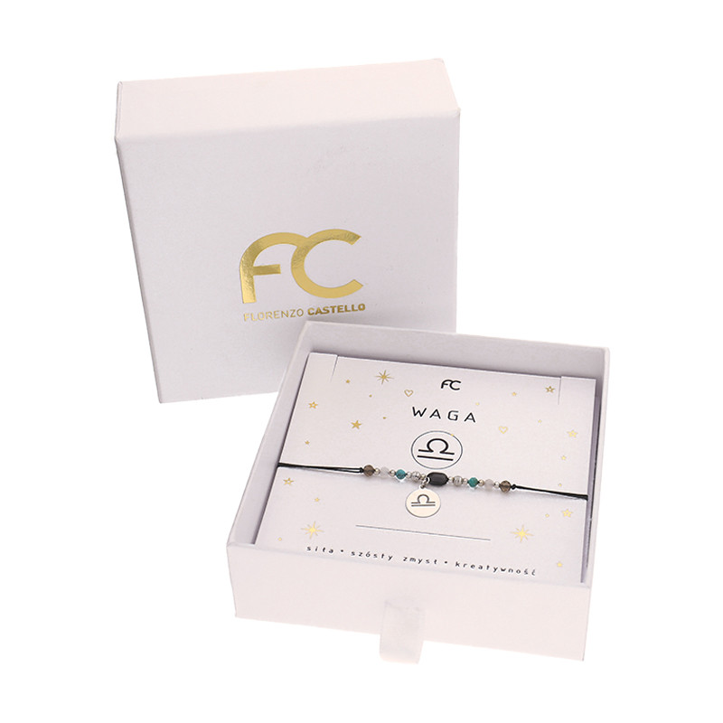 Bransoletka znak zodiaku waga z kamieniami naturalnymi