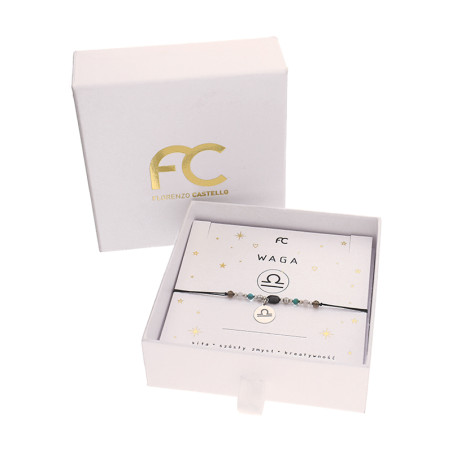 Bransoletka znak zodiaku waga z kamieniami naturalnymi