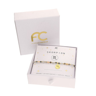 Bransoletka znak zodiaku Skorpion z kamieniami naturalnymi srebro 925 koloru złotego