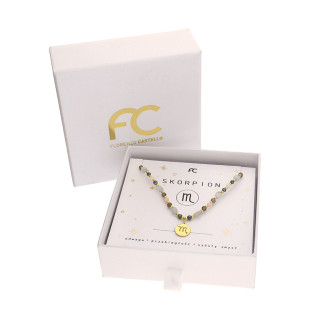 Naszyjnik znak zodiaku Skorpion z kamieniami naturalnymi srebro 925 koloru złotego