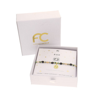 Bransoletka znak zodiaku Rak z kamieniami naturalnymi srebro 925 koloru złotego