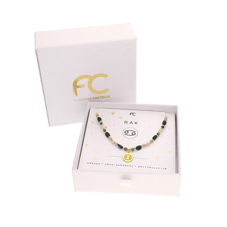 Naszyjnik znak zodiaku Rak z kamieniami naturalnymi srebro 925 koloru złotego