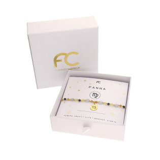 Bransoletka znak zodiaku Panna z kamieniami naturalnymi srebro koloru złotego