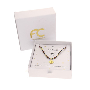 Naszyjnik znak zodiaku Baran z kamieniami naturalnymi srebro 925 koloru złotego