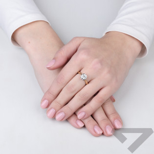 Pierścionek złoty 585 z diamentem laboratoryjnym Lily brylant 1ct