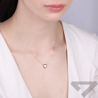 Naszyjnik złoty z dmuchanym gładkim sercem próba 375