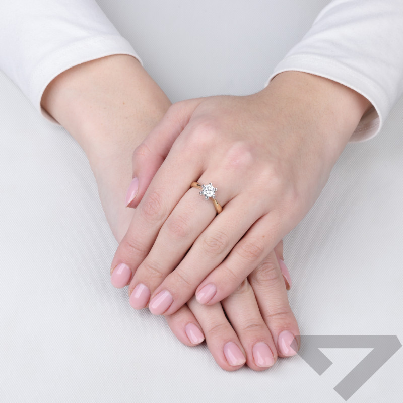 Pierścionek zaręczynowy z diamentem laboratoryjnym Electa brylant 1ct