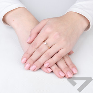 Pierścionek zaręczynowy Electa ze złota 585 z diamentem 0,16 ct