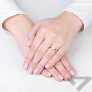 Pierścionek złoty Metropolis z białymi cyrkoniami próba 375