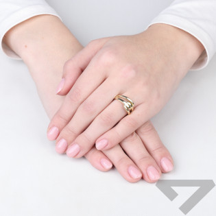 Pierścionek złoty przeplatany próba 375