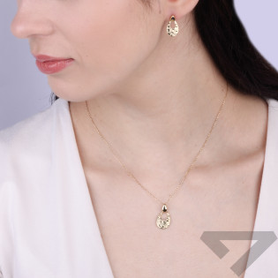 Komplet biżuterii ze złota satynowanego próby 585