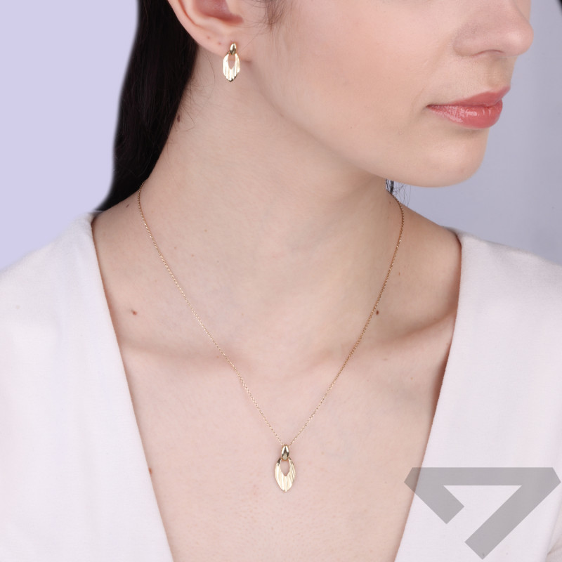 Komplet biżuterii ze złota satynowanego 585