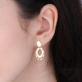 Kolczyki wiszące owale ze złota 585