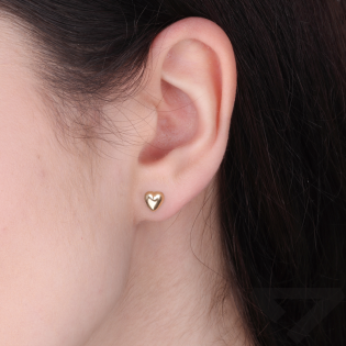 Kolczyki złote serce dmuchane 3D próba 585