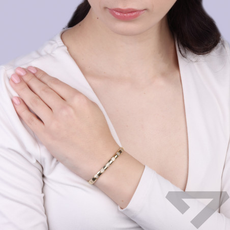 Bransoleta złota składak z cyrkoniami próba 585