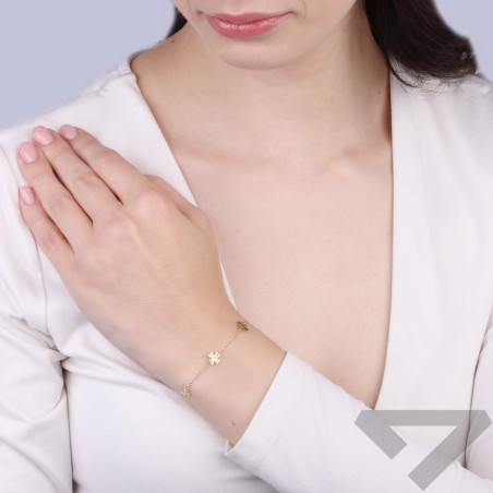 Bransoletka złota z koniczynkami dis próba 585