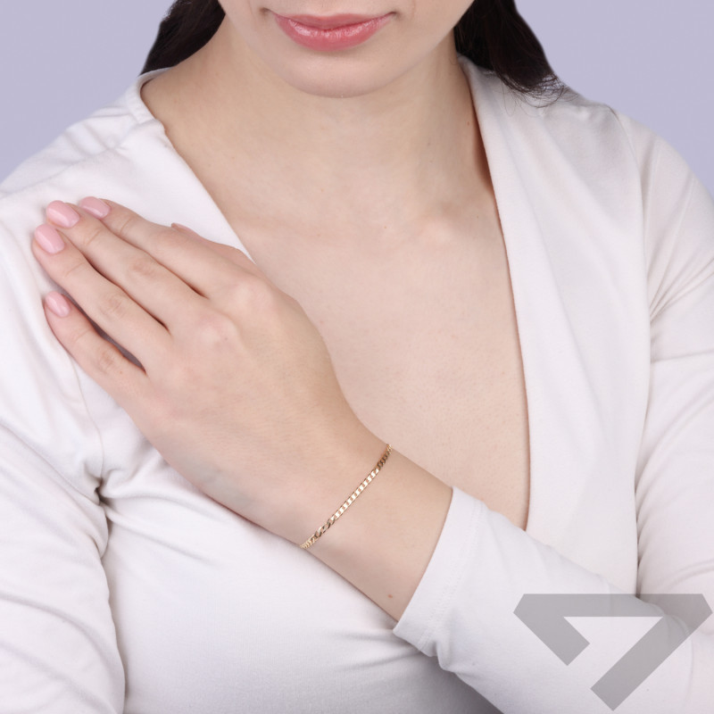 Bransoletka złota pancerka próba 375