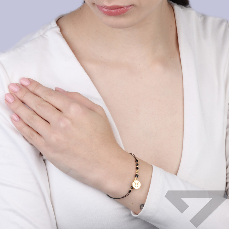 Bransoletka znak zodiaku Byk z turmalinami