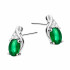 Komplet srebrny kolczyki i zawieszka owalna zielona cyrkonia