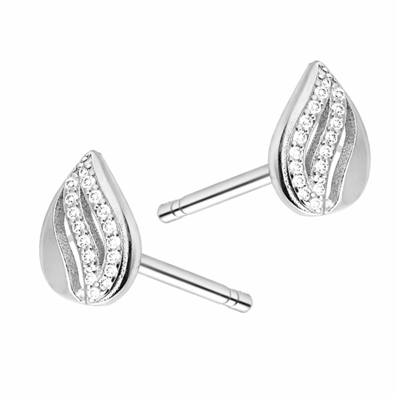 Komplet srebrny kolczyki i zawieszka kropla z cyrkoniami