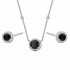 Komplet srebrnej biżuterii z czarną cyrkonią Metropolis
