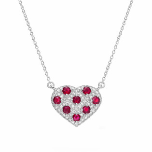 Naszyjnik srebrny z naturalnymi rubinami