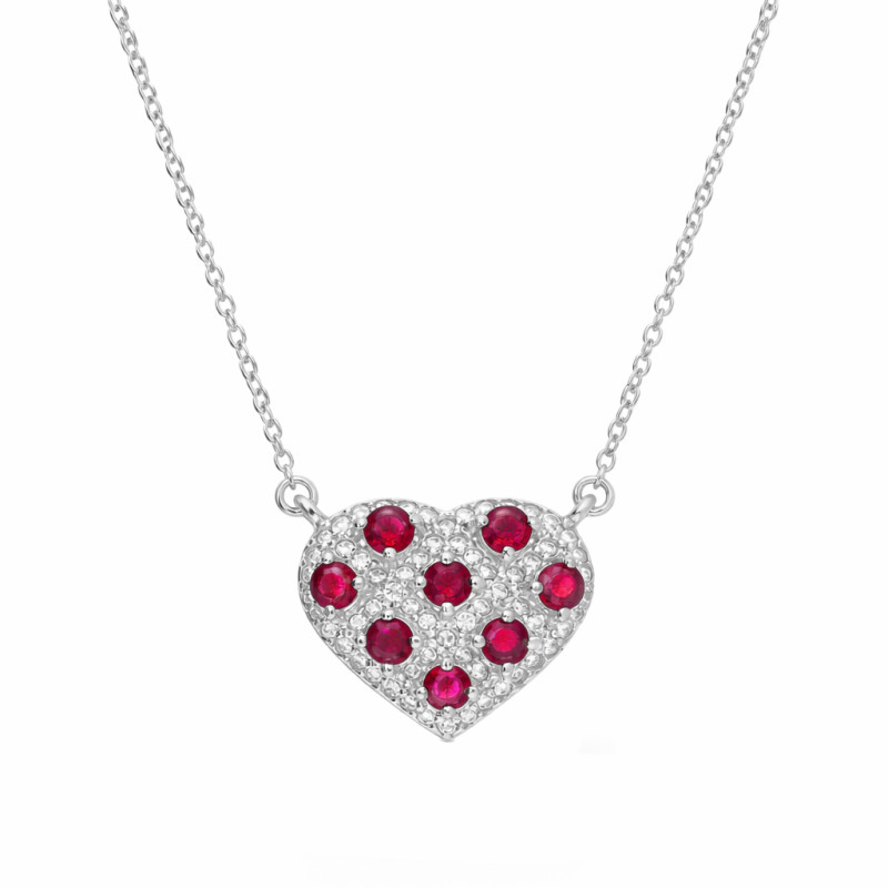 Naszyjnik srebrny z naturalnymi rubinami