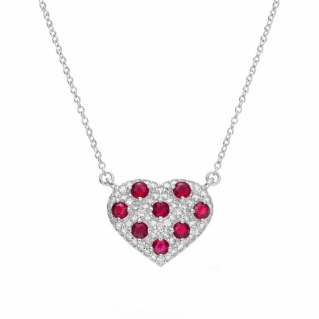 Naszyjnik srebrny z naturalnymi rubinami