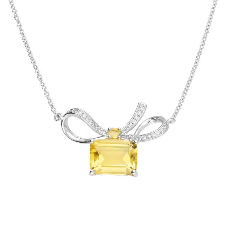 Naszyjnik srebrny z naturalnym cytrynem