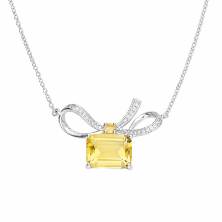 Naszyjnik srebrny z naturalnym cytrynem