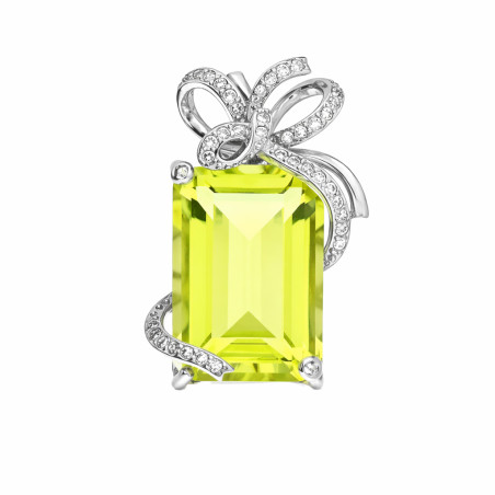 Wisiorek srebrny z kwarcem cytrynowym i cyrkoniami