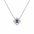 Naszyjnik srebrny z szafirem i cyrkoniami