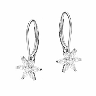 Kolczyki srebrne kwiatuszki z cyrkoniami HA-S