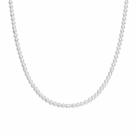 Naszyjnik srebrny z białymi perłami