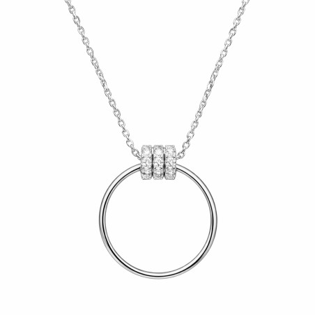 Naszyjnik srebrny koło z oponkami