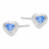 Komplet srebrnej biżuterii kolczyki i zawieszka z motywem serca i cyrkonią jasno niebieską